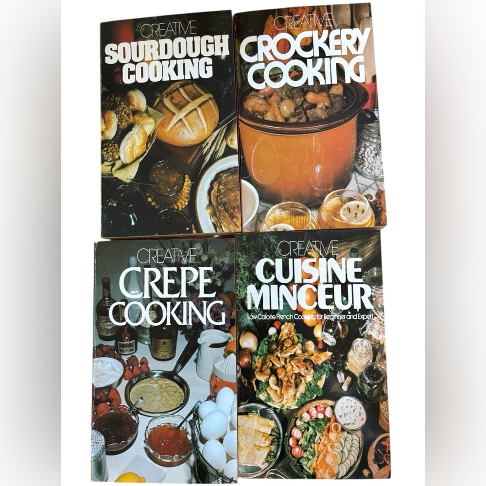 VTG Creative Cooking Library 4 Cookbook Set Paperback Sourdough Crockery Crepes - Picture 3 of 3